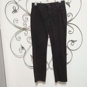 LAFAYETTE 148 brown Thompson textured stretch  pants, 4